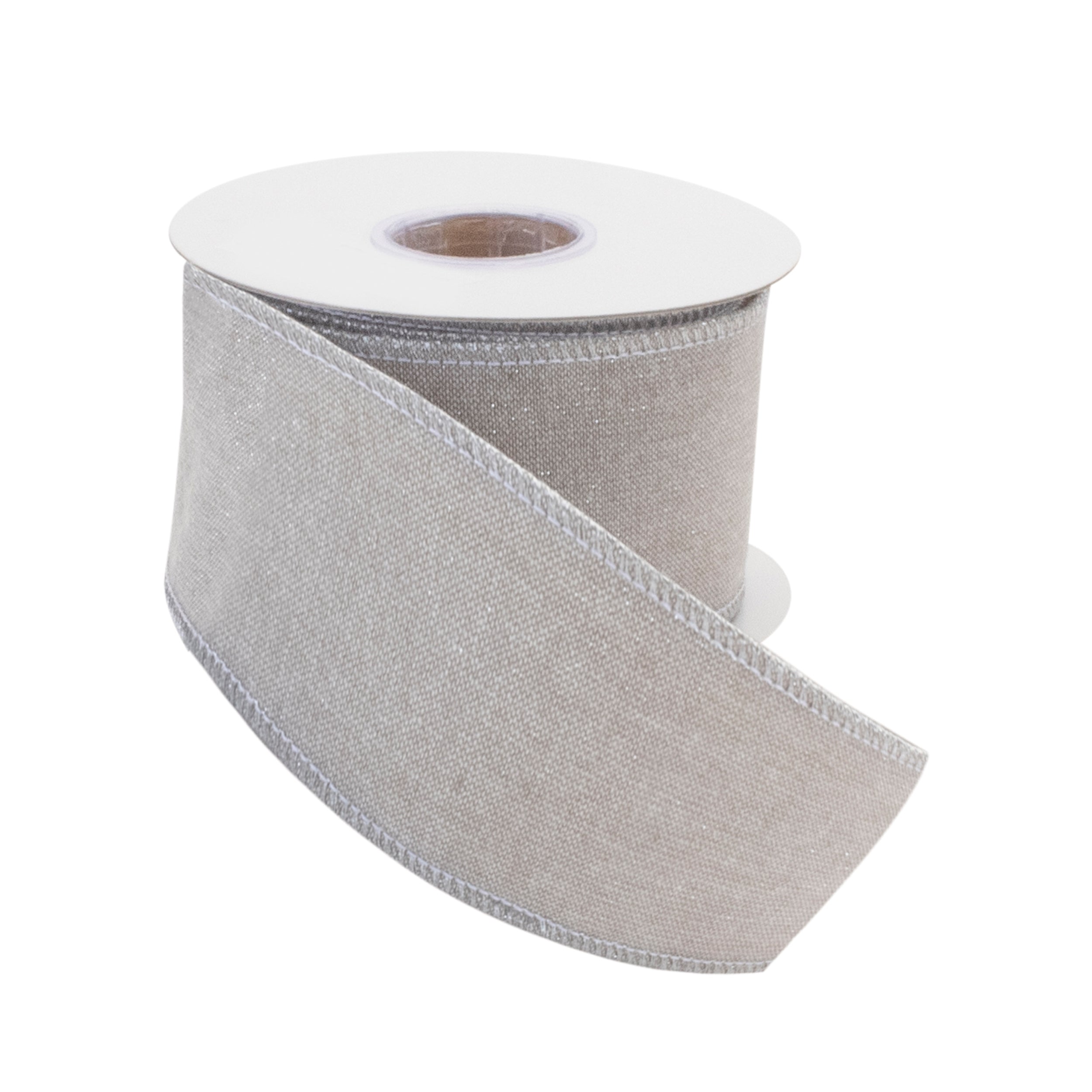 Beige Shimmer Wired Ribbon (Set of 2)
