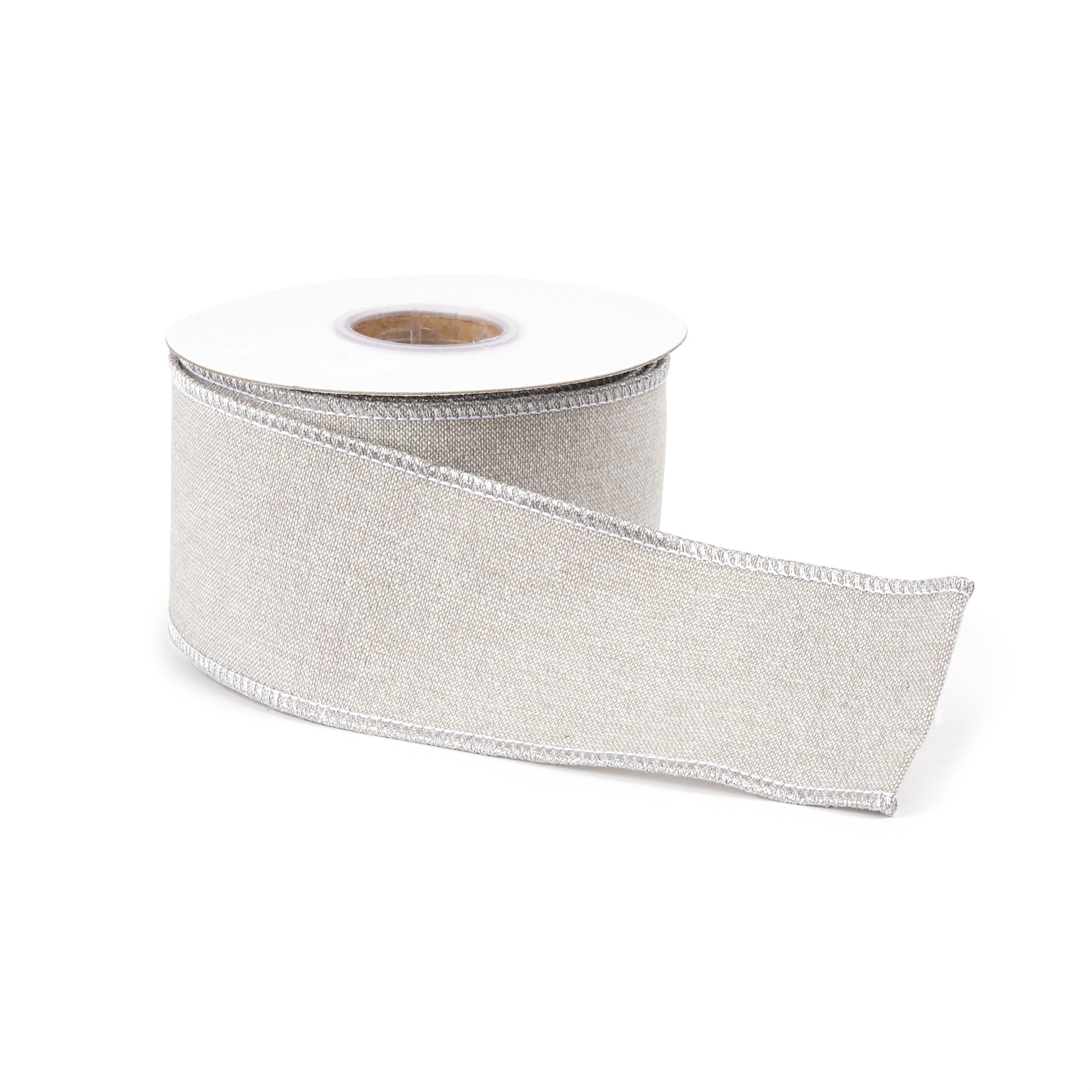Beige Shimmer Wired Ribbon (Set of 2)