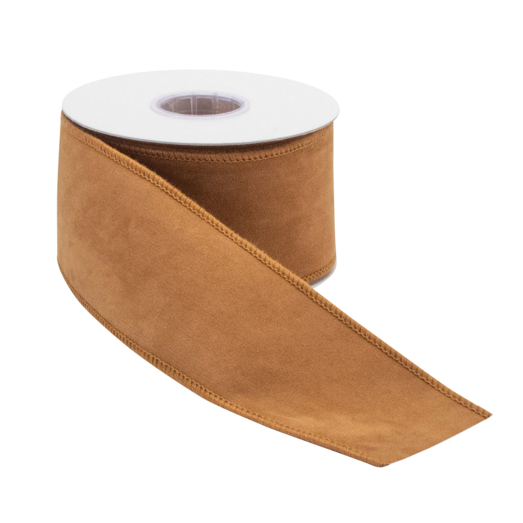 Burnt Orange Polyester Wired Ribbon (Set of 2)