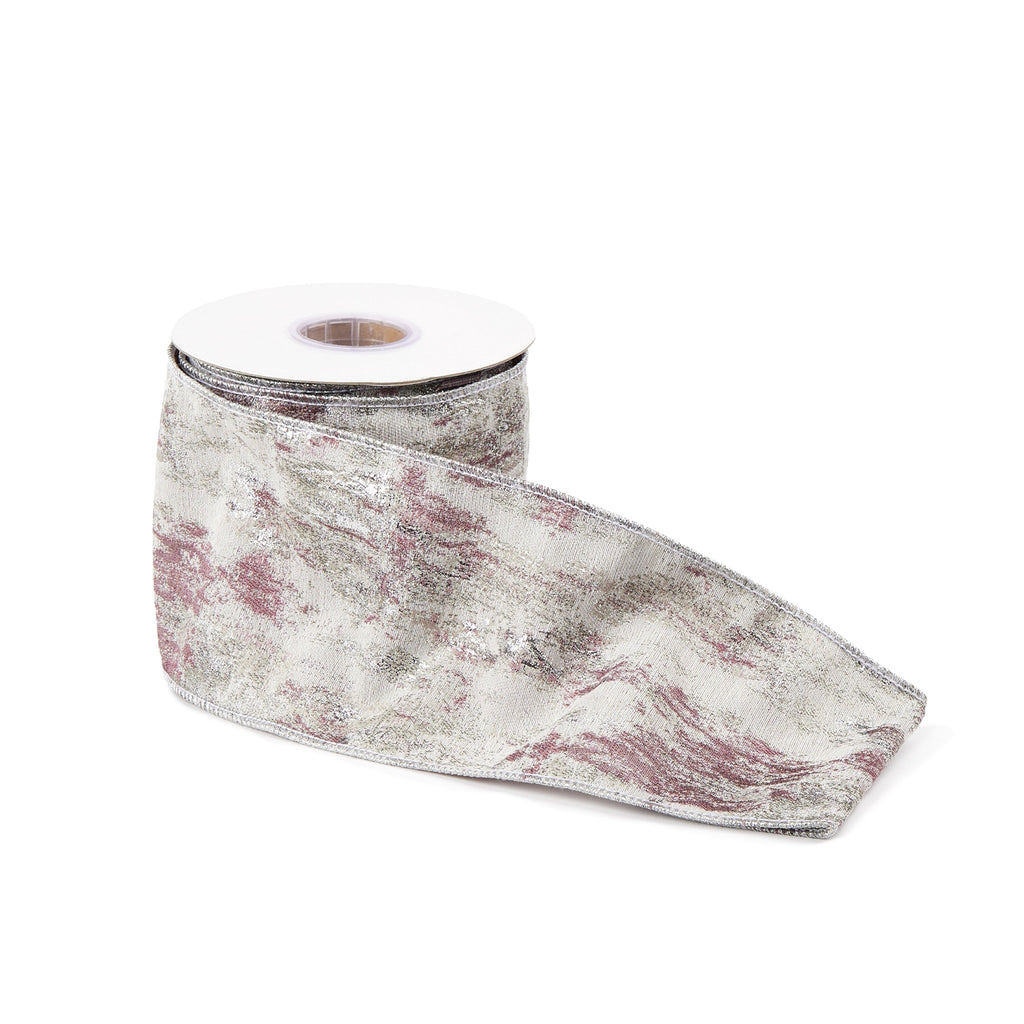 Pink and Silver Shimmer Wired Ribbon (Set of 2)