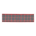 Red and Black Houndstooth Plaid Wired Ribbon 4" x 10yds