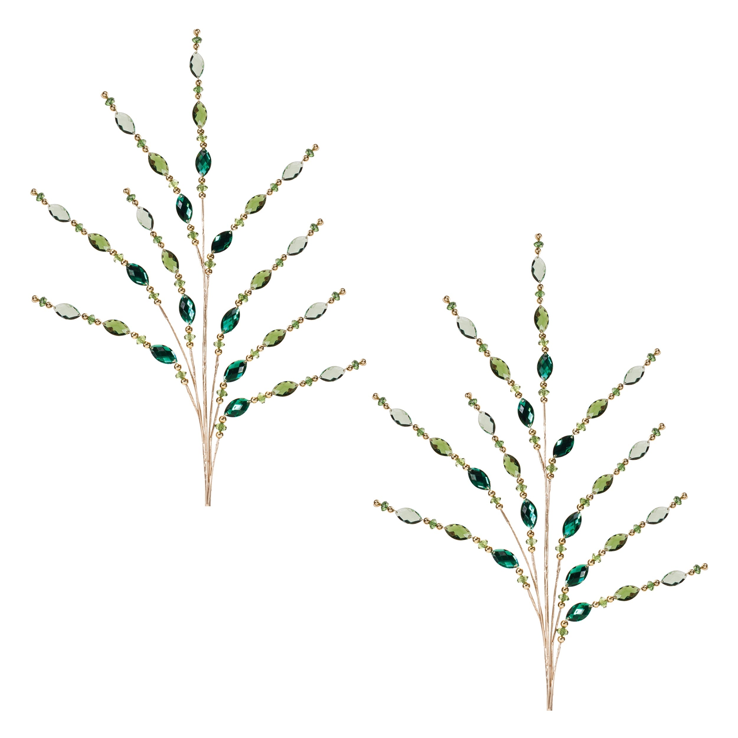 Green Jewel Bead Spray (Set of 2)