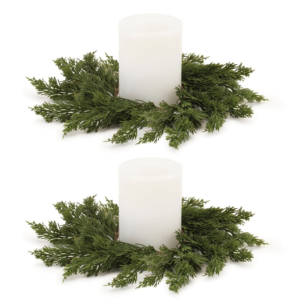 Pine Candle Ring (Set of 2)