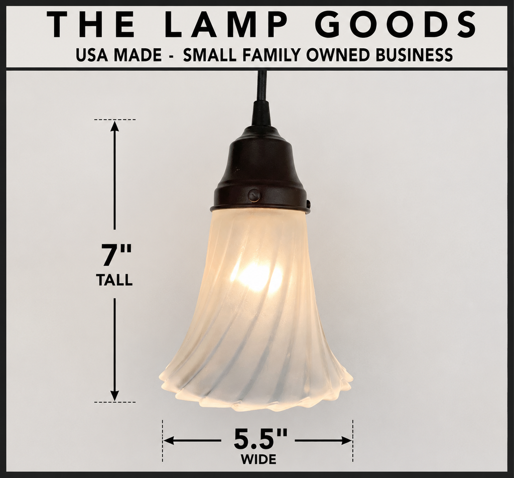 Vintage Frosted Spiral Pendant Light