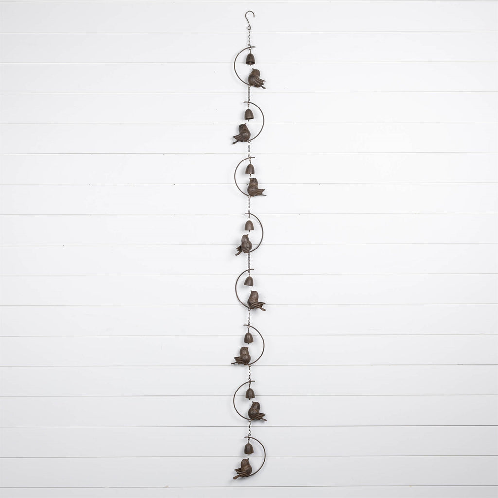 Bird and Bell Rain Chain 70"L