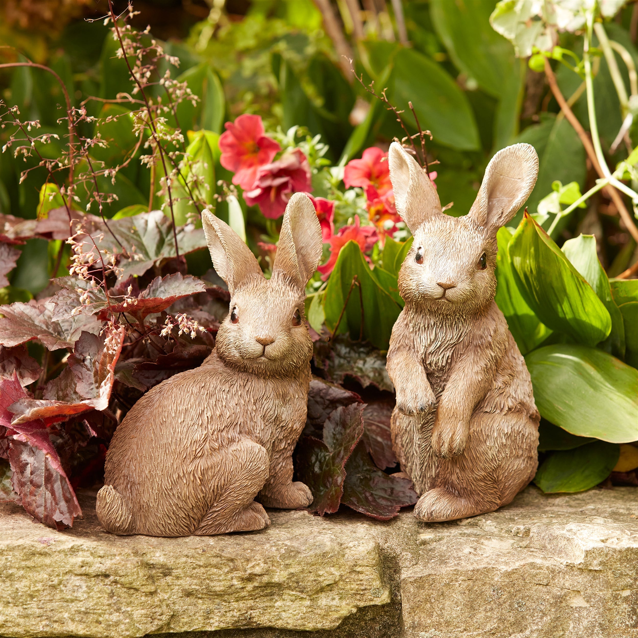 Garden Bunny Rabbit Figurine (Set of 2)