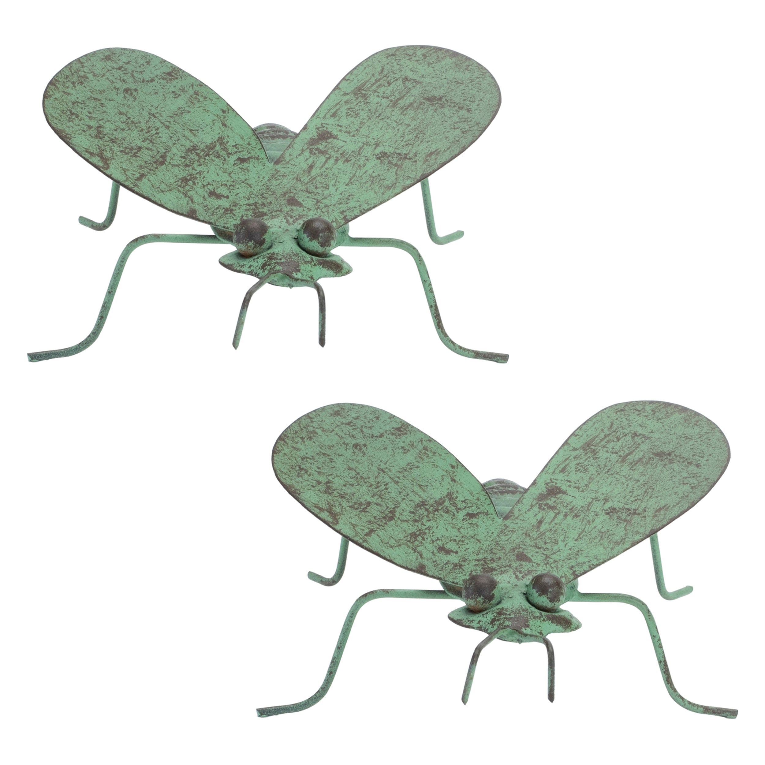 Iron Metal Bumble Bee Garden Accent (Set of 2)