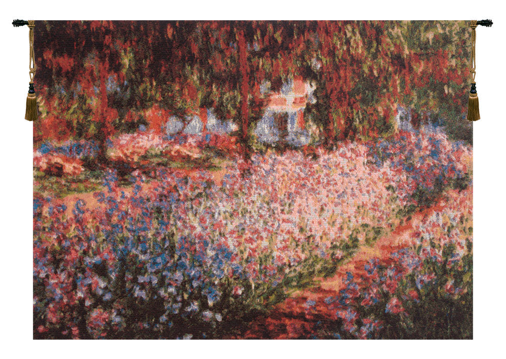 Irises in the Garden Belgian Tapestry Wall Art