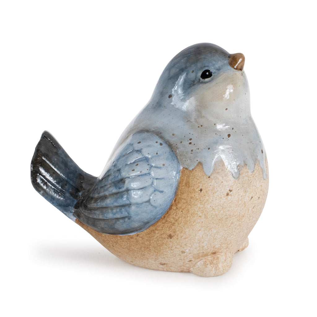 Ceramic Bird Figurines with Unglazed Accents (Set of 3)
