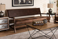 Baxton Studio Rovelyn Rustic Brown Faux Leather Upholstered Walnut Finished Wood Sofa