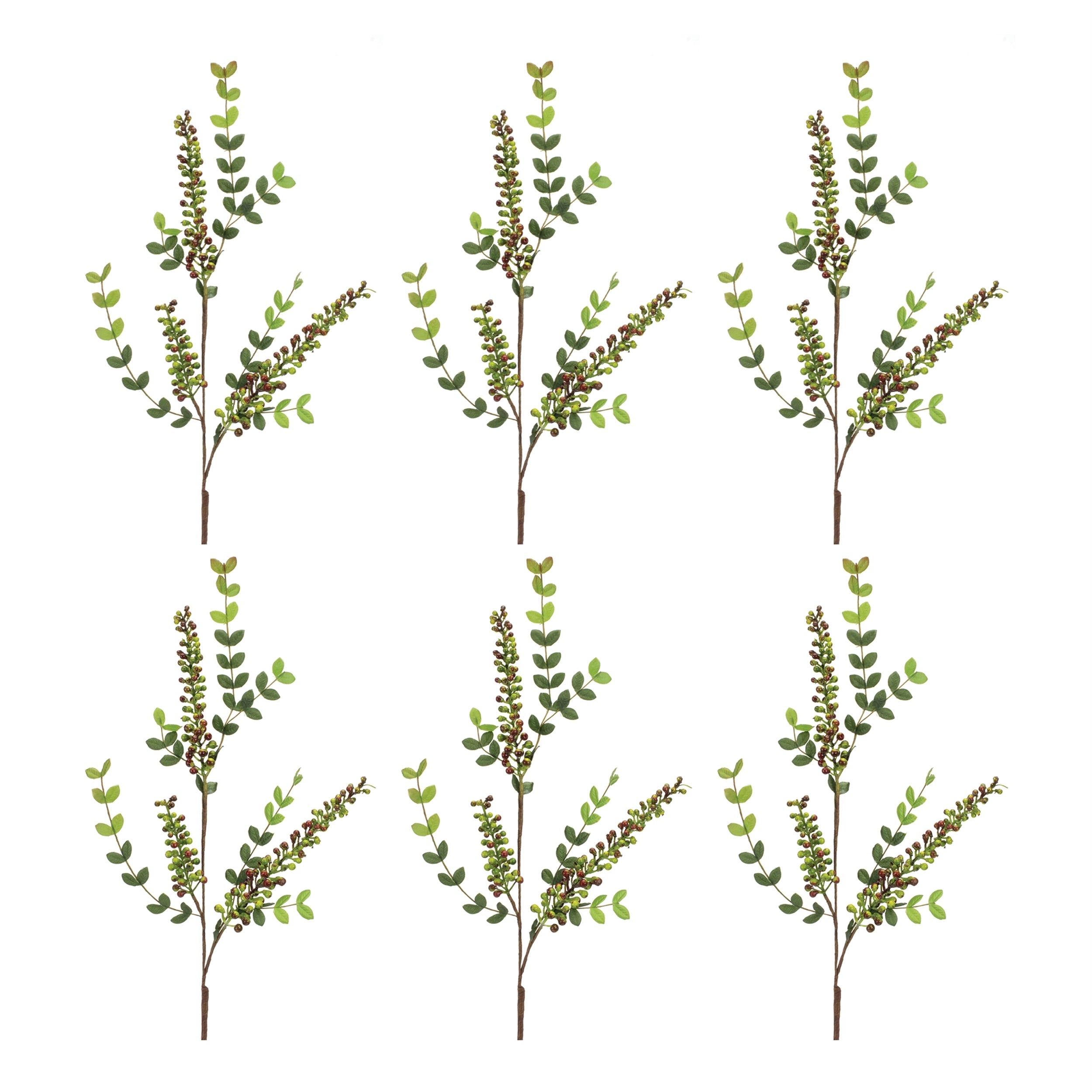 Variegated Red Berry Foliage Spray (Set of 6)