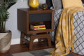 Baxton Studio Svante Mid-Century Modern Walnut Brown and Dark Gray Finished Wood 1-Drawer Nightstand