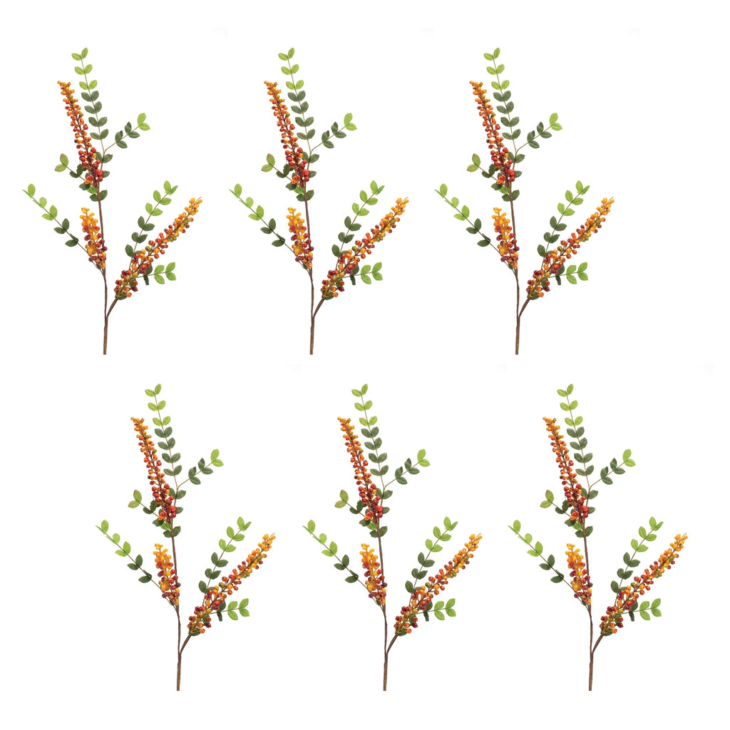 Orange Berry Foliage Spray (Set of 6)