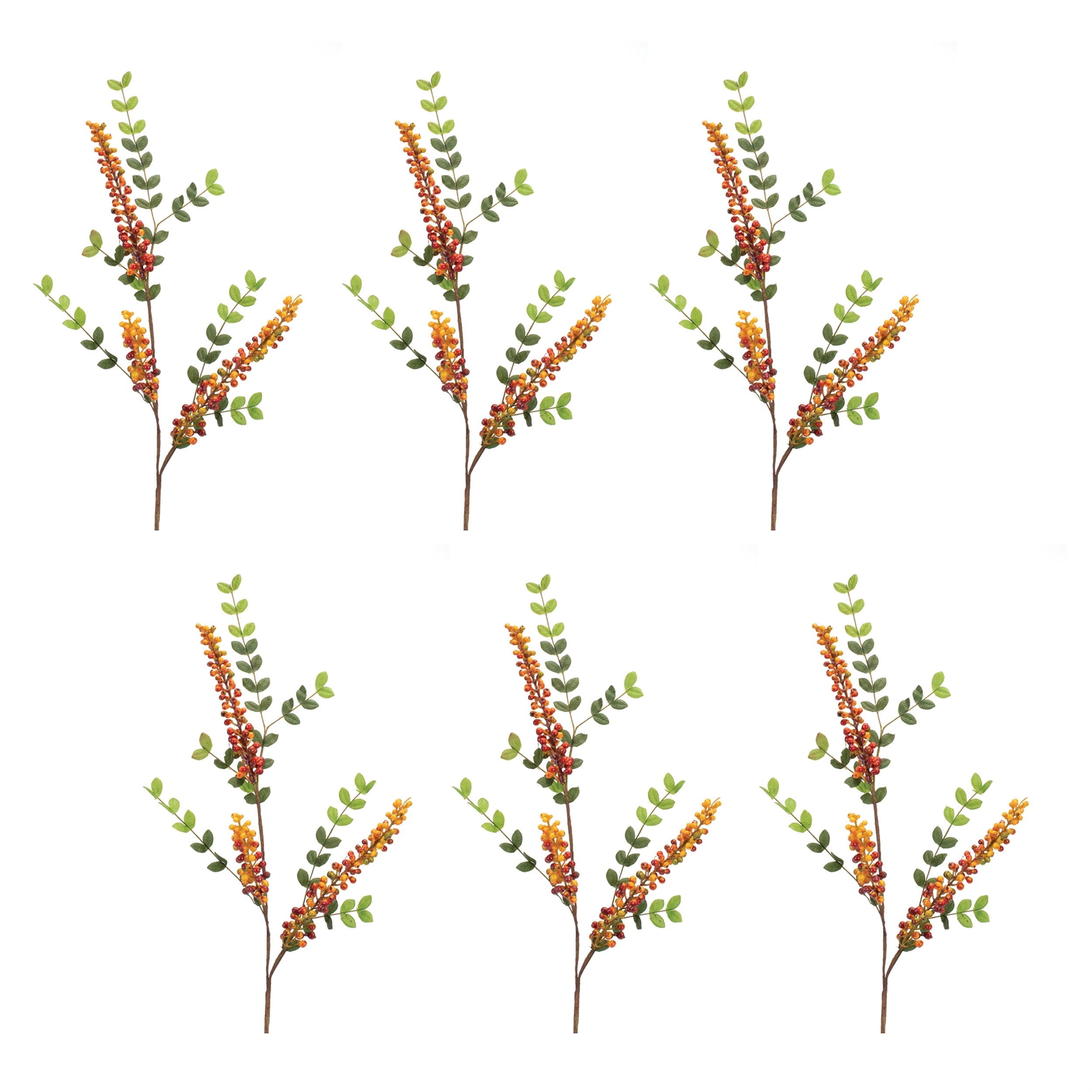 Orange Berry Foliage Spray (Set of 6)