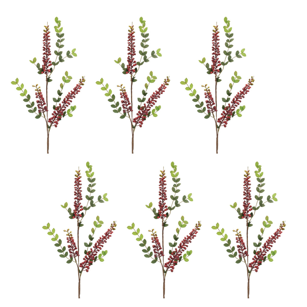 Burgandy Berry Foliage Spray (Set of 6)