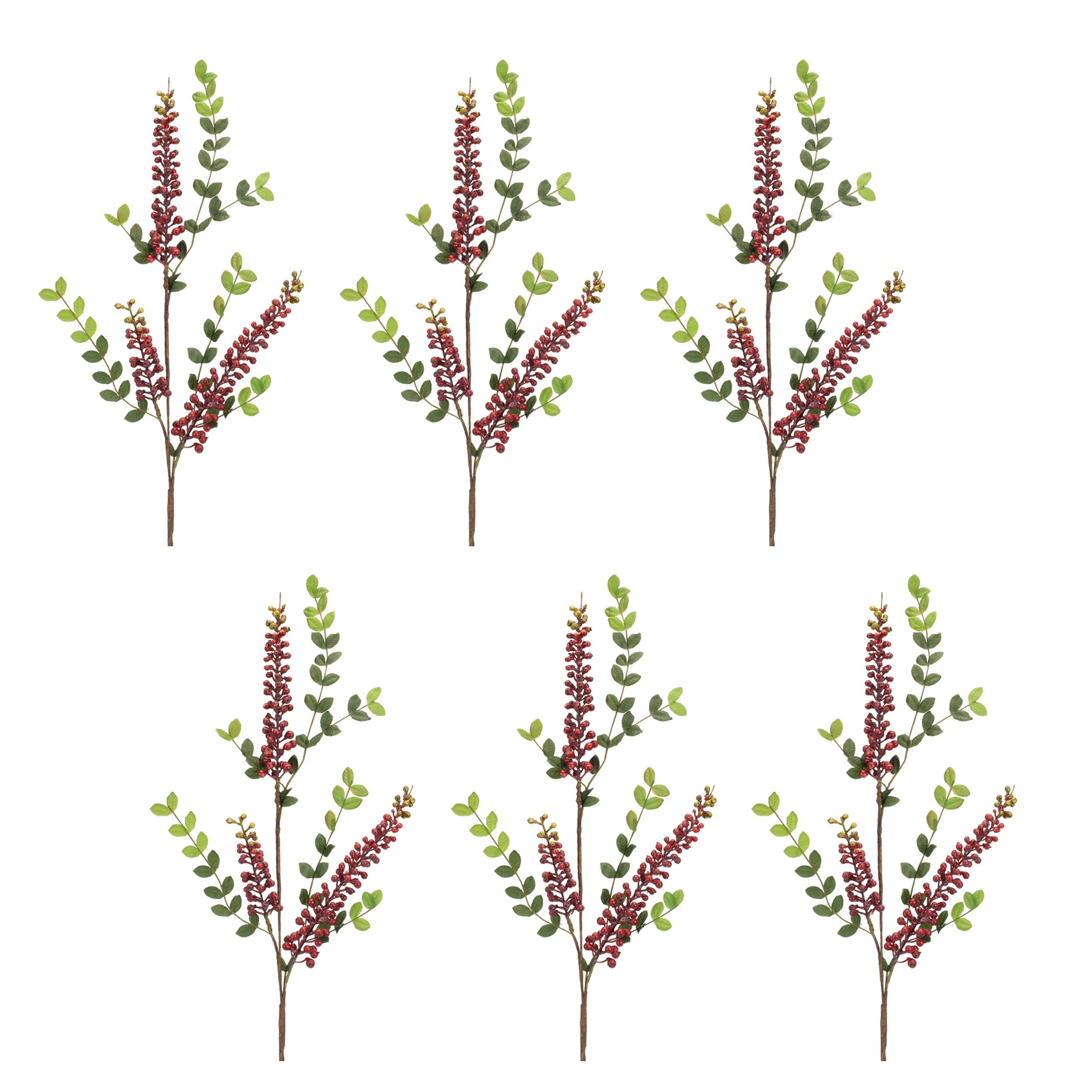 Burgandy Berry Foliage Spray (Set of 6)
