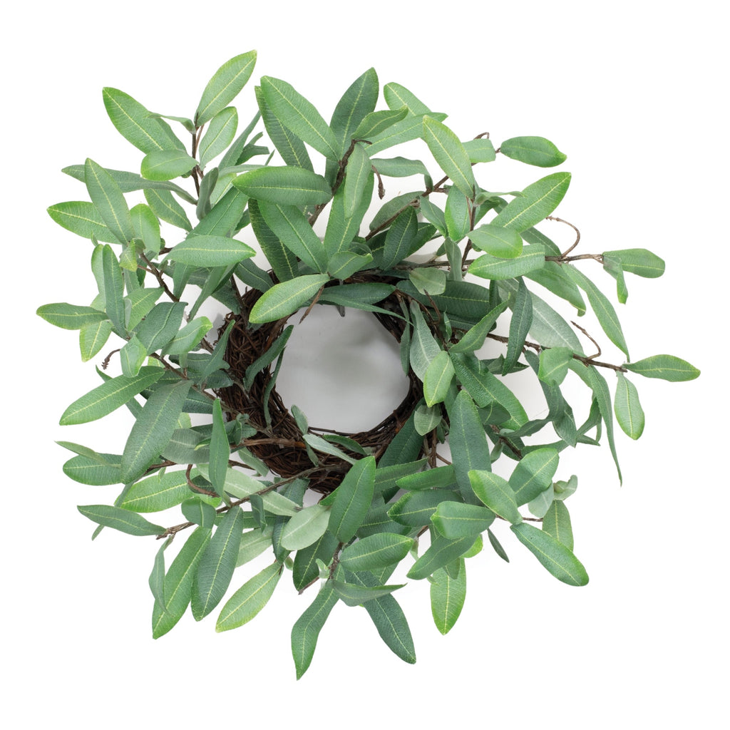 Olive Leaf Candle Ring 12"D