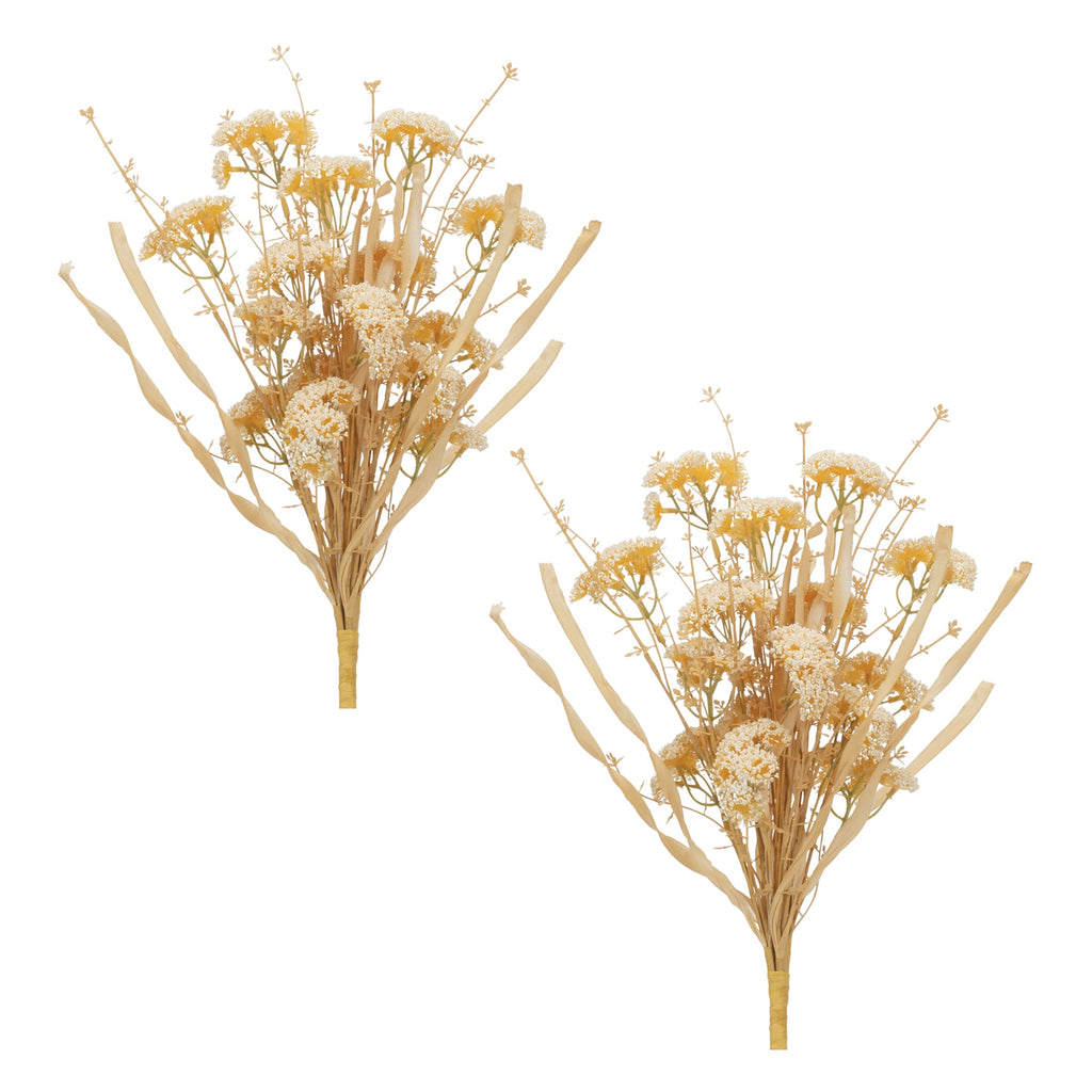 Beige Floral Grass Bush (Set of 2)