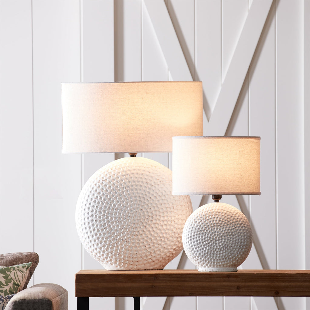 Notched Ceramic Table Lamp 26"H