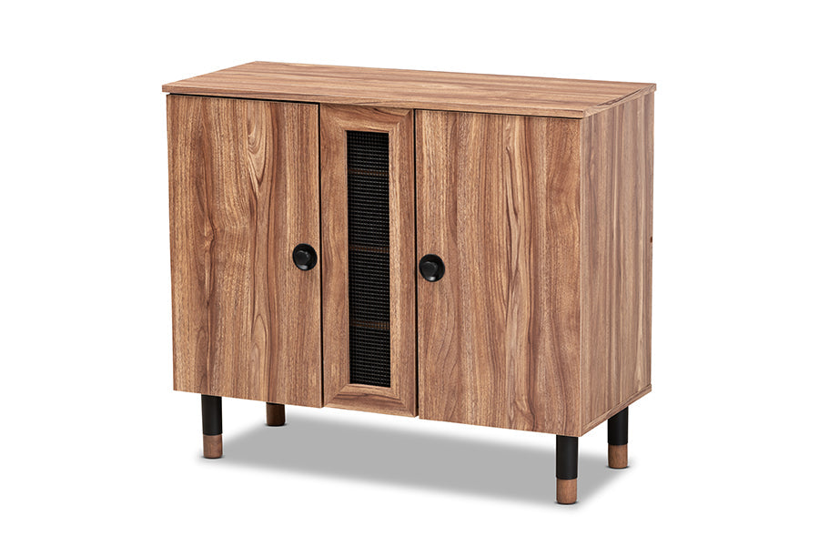 Baxton Studio Valina Modern and Contemporary 2-Door Wood Entryway Shoe Storage Cabinet