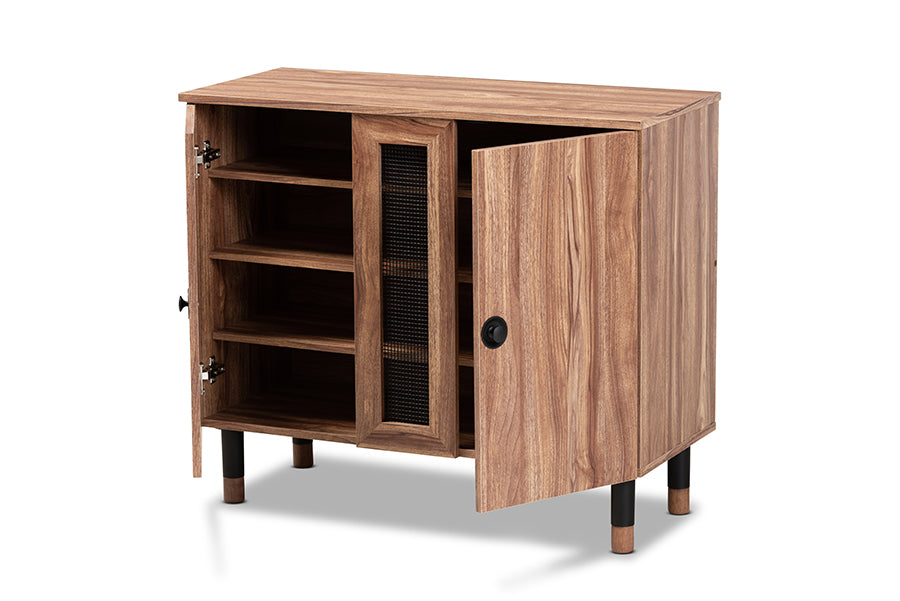 Baxton Studio Valina Modern and Contemporary 2-Door Wood Entryway Shoe Storage Cabinet