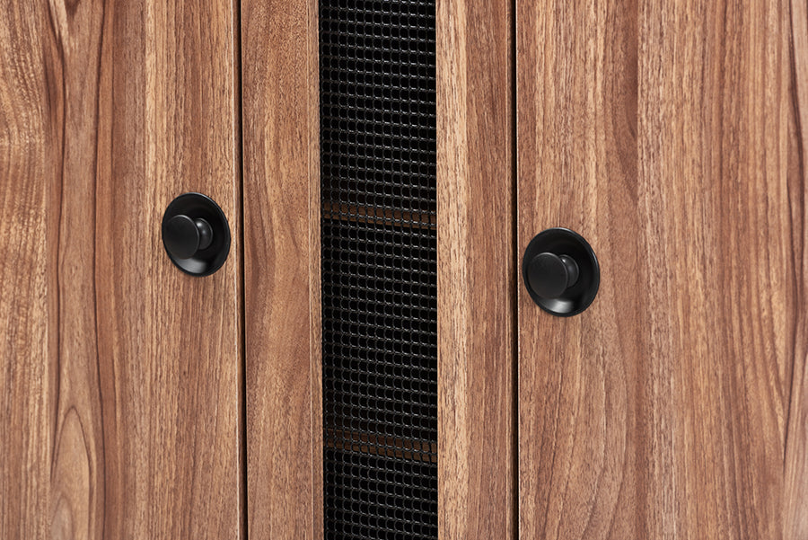 Baxton Studio Valina Modern and Contemporary 2-Door Wood Entryway Shoe Storage Cabinet