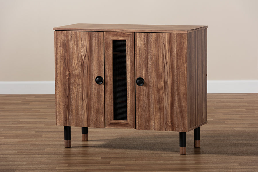 Baxton Studio Valina Modern and Contemporary 2-Door Wood Entryway Shoe Storage Cabinet