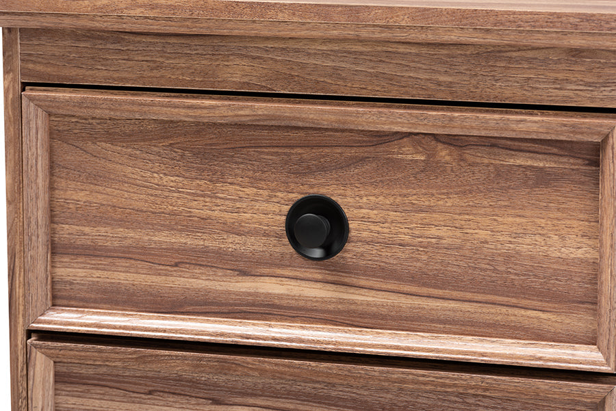 Baxton Studio Ryker Modern and Contemporary Oak Finished 2-Drawer Wood Nightstand
