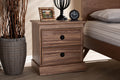 Baxton Studio Ryker Modern and Contemporary Oak Finished 2-Drawer Wood Nightstand