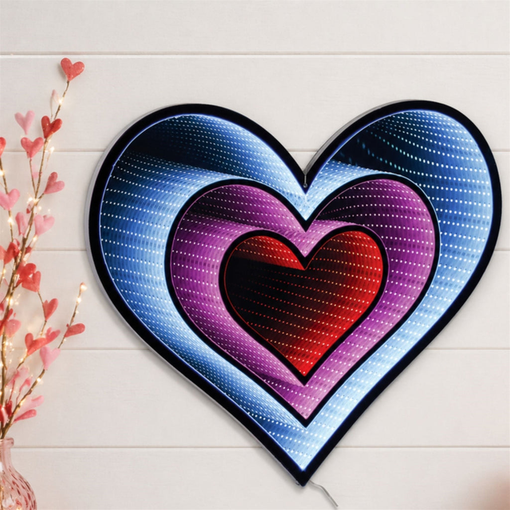 Hanging Triple Heart Ekko Light Display 23.5"H