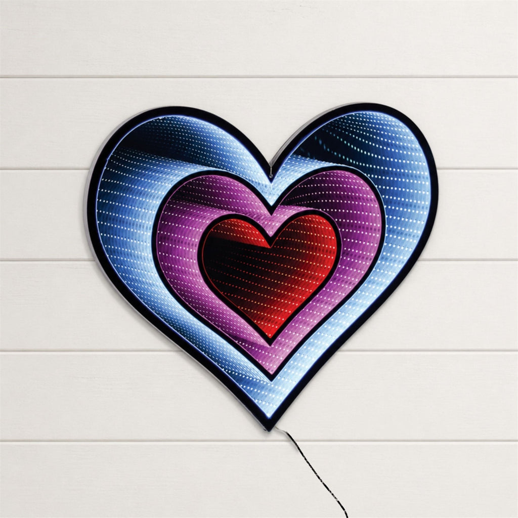 Hanging Triple Heart Ekko Light Display 23.5"H
