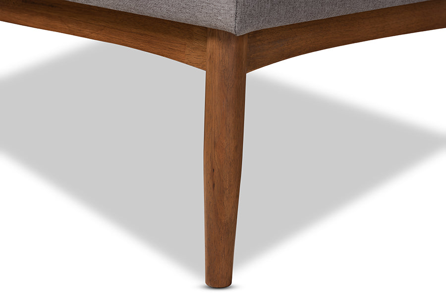 Baxton Studio Arvid Mid-Century Modern Gray Fabric Upholstered 4-Piece Wood Dining Nook Set