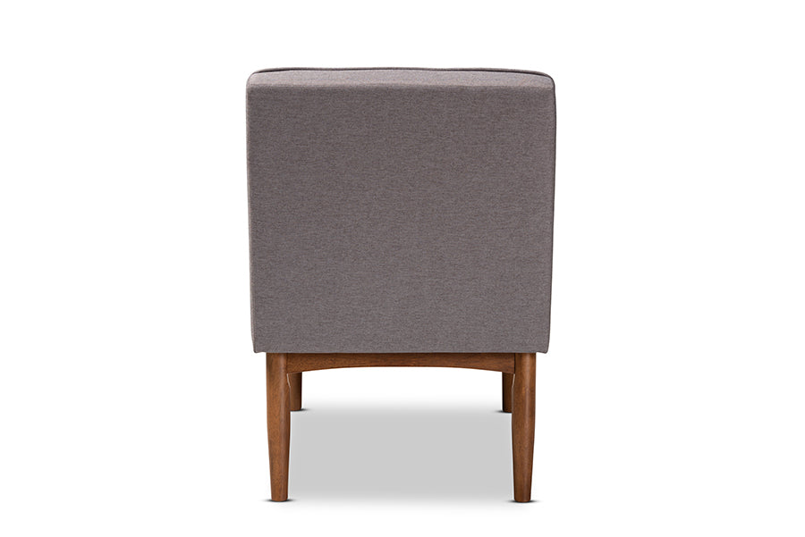 Baxton Studio Arvid Mid-Century Modern Gray Fabric Upholstered Wood Dining Chair