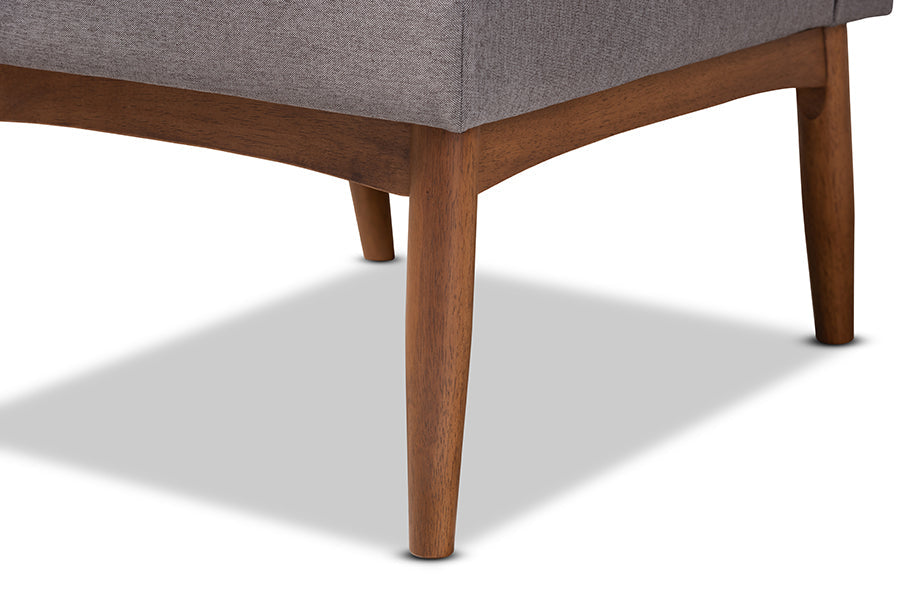 Baxton Studio Arvid Mid-Century Modern Gray Fabric Upholstered Wood Dining Chair