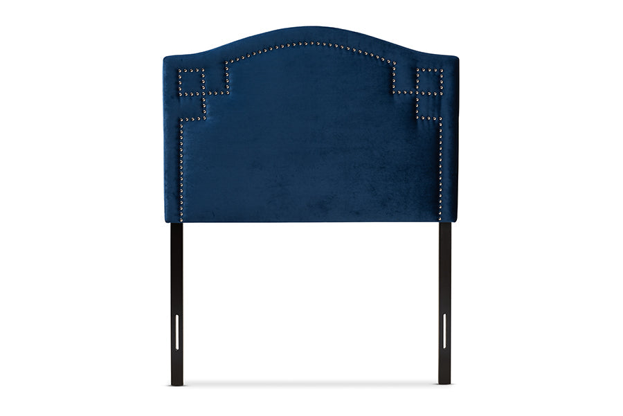 Baxton Studio Aubrey Modern and Contemporary Royal Blue Velvet Fabric Upholstered Twin Size Headboard
