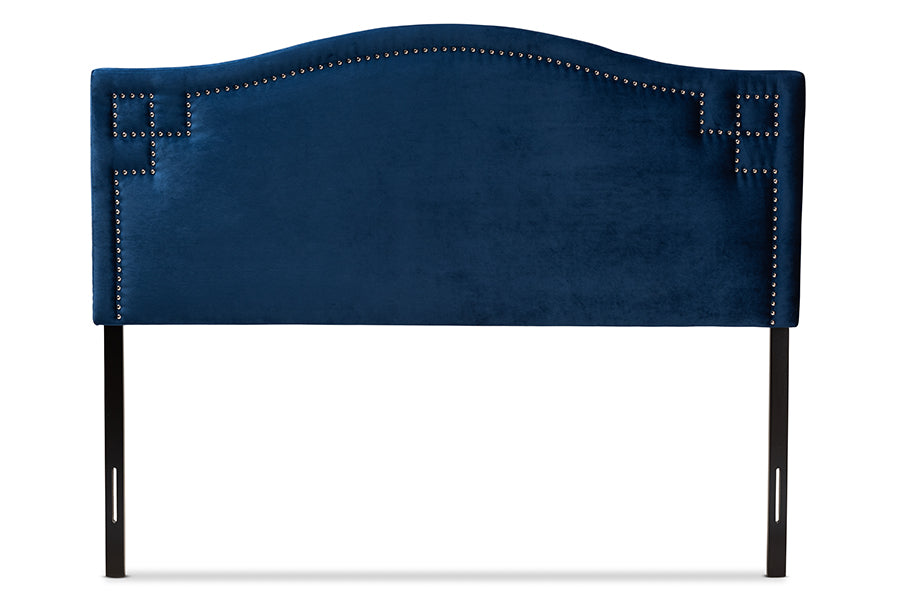 Baxton Studio Aubrey Modern and Contemporary Royal Blue Velvet Fabric Upholstered King Size Headboard