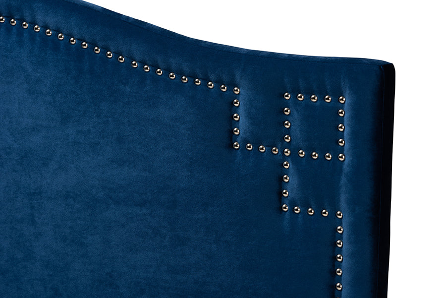 Baxton Studio Aubrey Modern and Contemporary Royal Blue Velvet Fabric Upholstered King Size Headboard