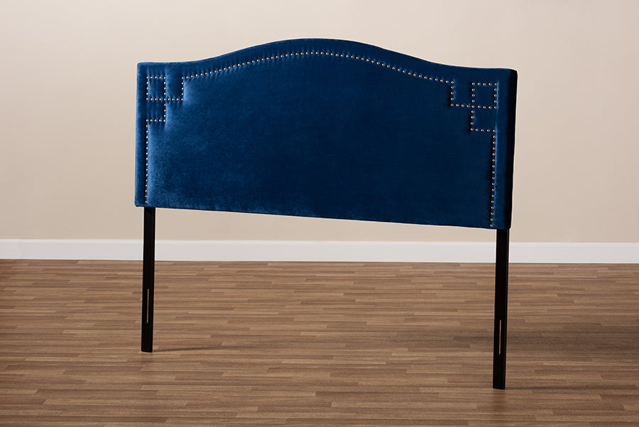 Baxton Studio Aubrey Modern and Contemporary Royal Blue Velvet Fabric Upholstered King Size Headboard