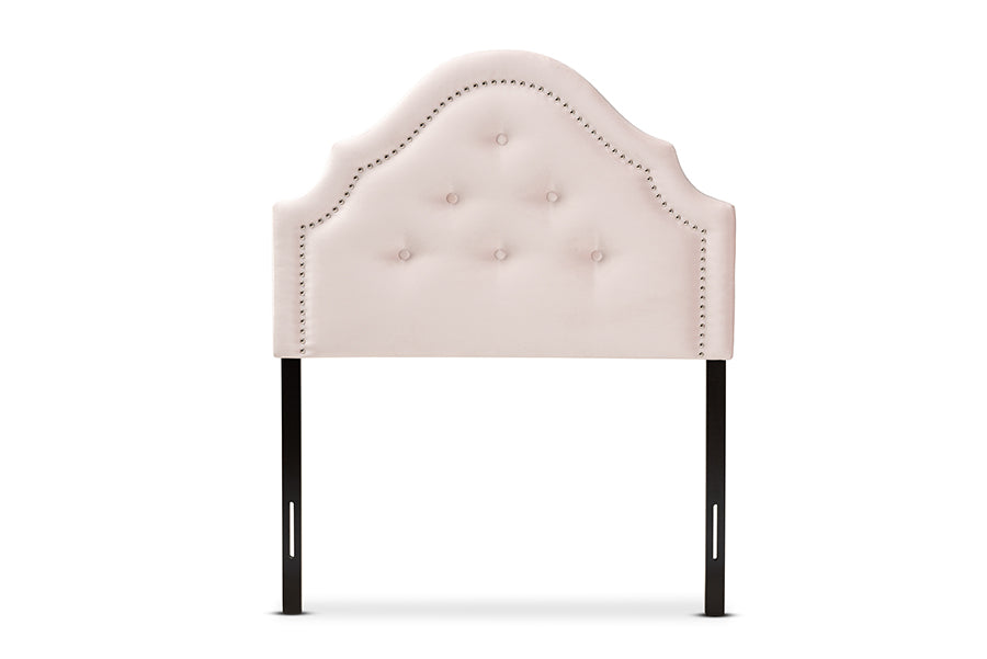 Baxton Studio Cora Modern and Contemporary Light Pink Velvet Fabric Upholstered Twin Size Headboard