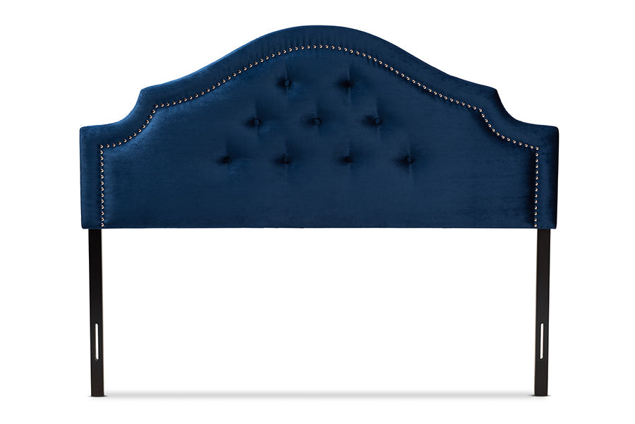 Baxton Studio Cora Modern and Contemporary Royal Blue Velvet Fabric Upholstered King Size Headboard