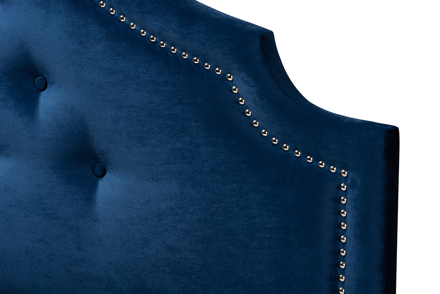 Baxton Studio Cora Modern and Contemporary Royal Blue Velvet Fabric Upholstered King Size Headboard