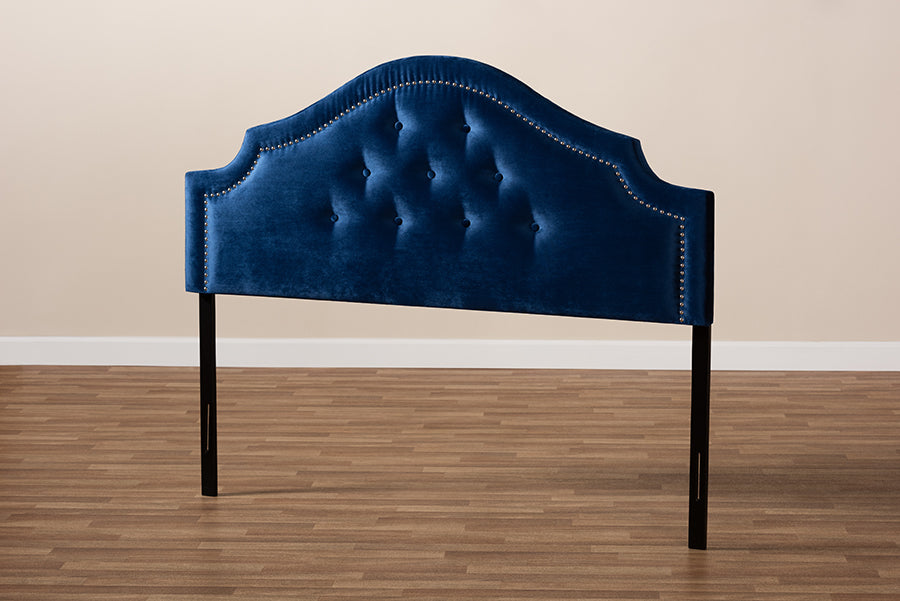 Baxton Studio Cora Modern and Contemporary Royal Blue Velvet Fabric Upholstered King Size Headboard