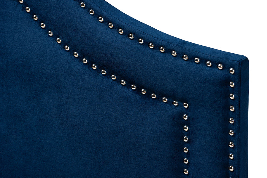 Baxton Studio Avignon Modern and Contemporary Navy Blue Velvet Fabric Upholstered Full Size Headboard