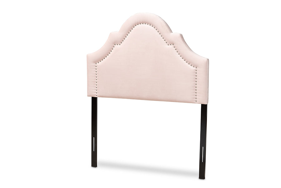 Baxton Studio Rita Modern and Contemporary Light Pink Velvet Fabric Upholstered Twin Size Headboard