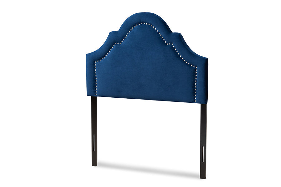 Baxton Studio Rita Modern and Contemporary Navy Blue Velvet Fabric Upholstered Twin Size Headboard