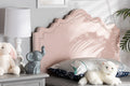 Baxton Studio Nadeen Modern and Contemporary Light Pink Velvet Fabric Upholstered Twin Size Headboard