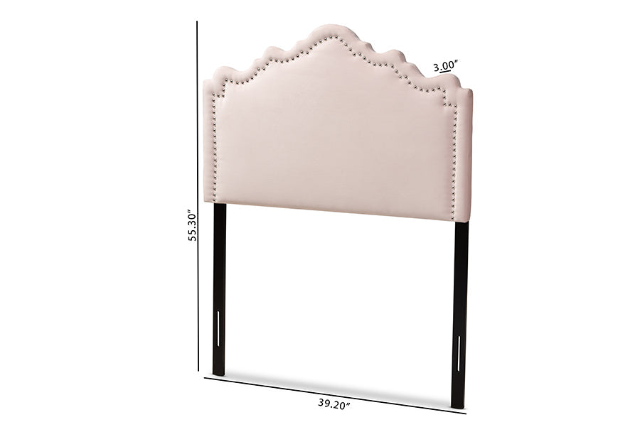 Baxton Studio Nadeen Modern and Contemporary Light Pink Velvet Fabric Upholstered Twin Size Headboard