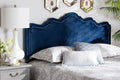 Baxton Studio Nadeen Modern and Contemporary Royal Blue Velvet Fabric Upholstered Queen Size Headboard