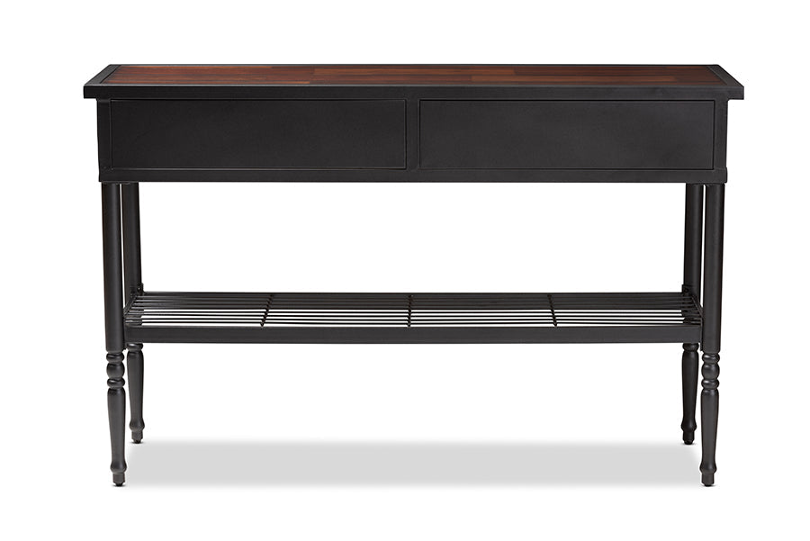 Baxton Studio Jana Vintage Industrial Walnut-Finished Wood 2-Drawer Dining Room Server