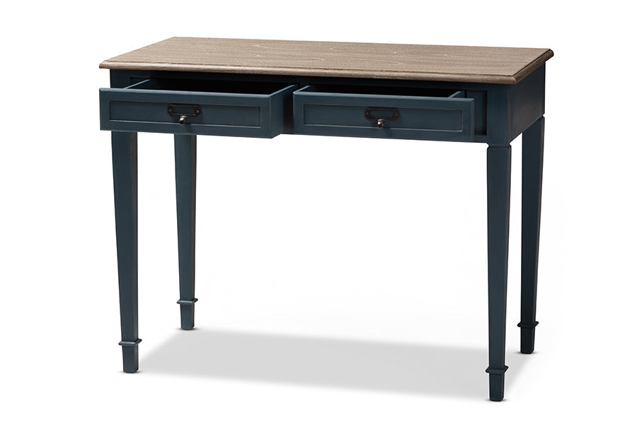 Baxton Studio Dauphine French Provincial Spruce Blue Accent Writing Desk